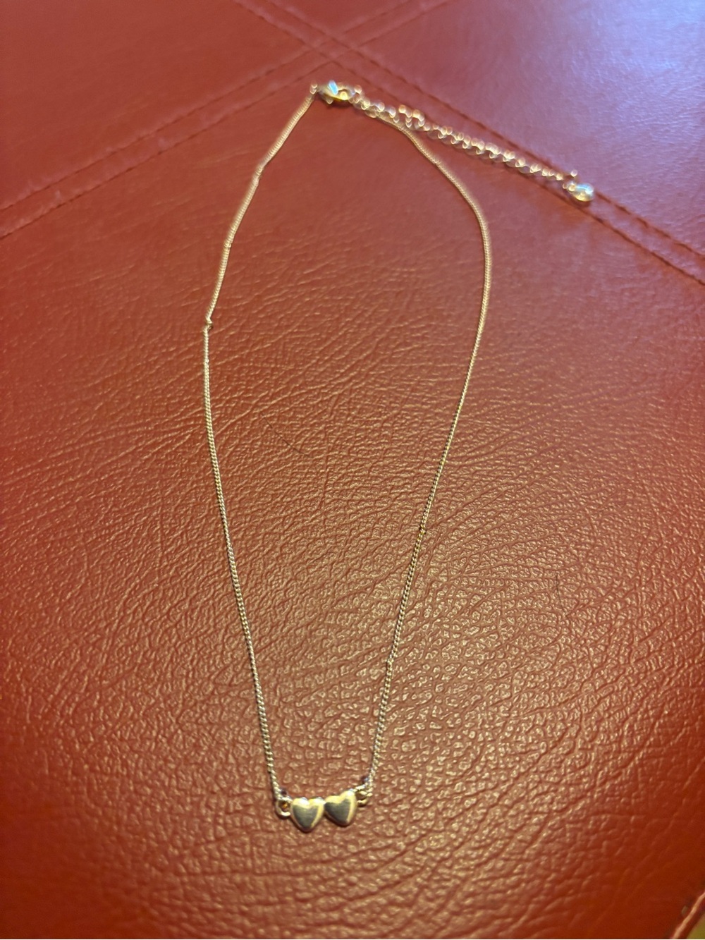 ✨LC Lauren Conrad Rose Gold-Tone Heart Duo Necklace